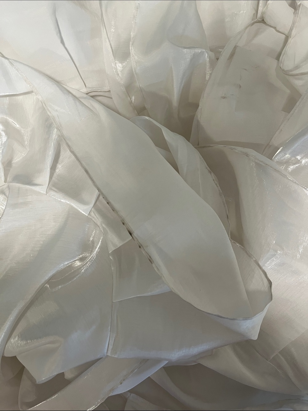Selkie White Puff-Sleeve Ruffle Dress Gown - Picture 5 of 7